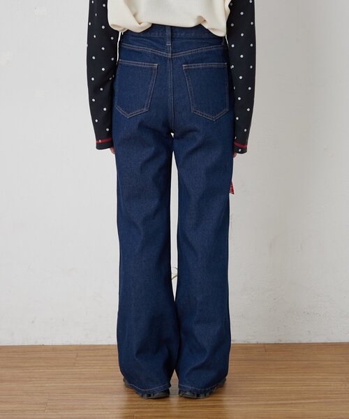 CIAOPANIC TYPY（チャオパニックティピー）の「【HELLO.SANFRANCISCO/ハローサンフランシスコ】カラフルリボンフレアデニム（デニムパンツ・レディース・ブルー/サックスブルー・SMALL/MEDIUM）」の21枚目の写真