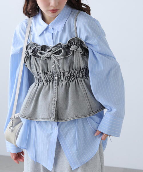 FREE'S MART（フリーズマート）の「◆フリルデニムビスチェ（シャツ/ブラウス・レディース・ブルー系その他/グレー系その他2/ワンウォッシュ・FREE）」の22枚目の写真