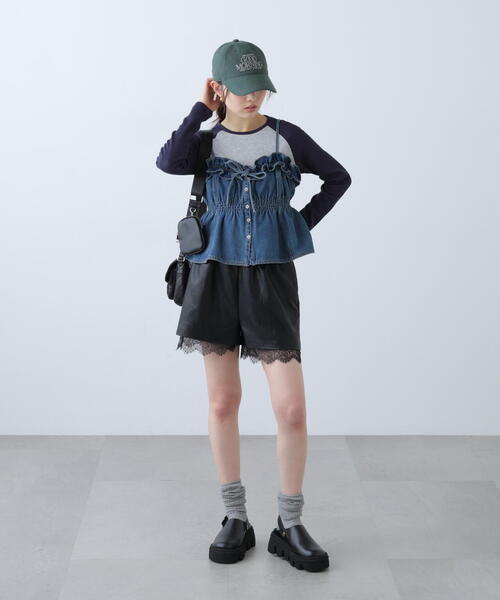 FREE'S MART（フリーズマート）の「◆フリルデニムビスチェ（シャツ/ブラウス・レディース・ブルー系その他/グレー系その他2/ワンウォッシュ・FREE）」の4枚目の写真