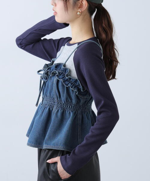 FREE'S MART（フリーズマート）の「◆フリルデニムビスチェ（シャツ/ブラウス・レディース・ブルー系その他/グレー系その他2/ワンウォッシュ・FREE）」の5枚目の写真
