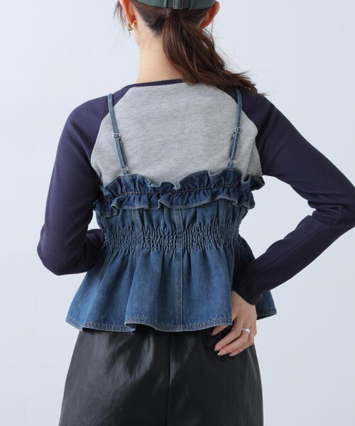 FREE'S MART（フリーズマート）の「◆フリルデニムビスチェ（シャツ/ブラウス・レディース・ブルー系その他/グレー系その他2/ワンウォッシュ・FREE）」の6枚目の写真