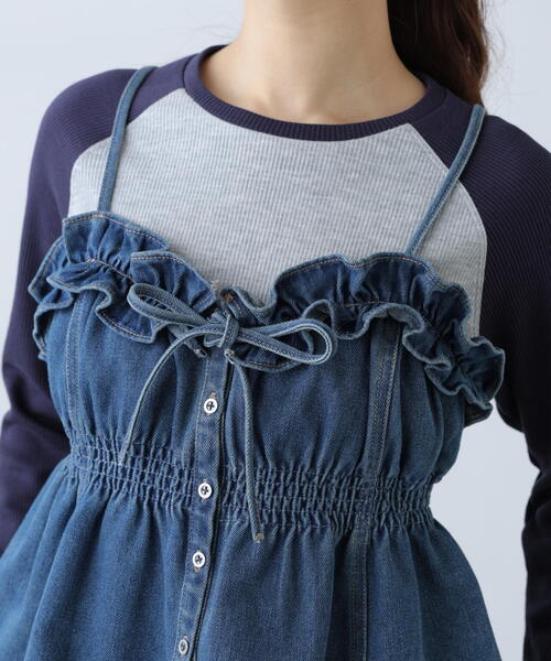 FREE'S MART（フリーズマート）の「◆フリルデニムビスチェ（シャツ/ブラウス・レディース・ブルー系その他/グレー系その他2/ワンウォッシュ・FREE）」の7枚目の写真