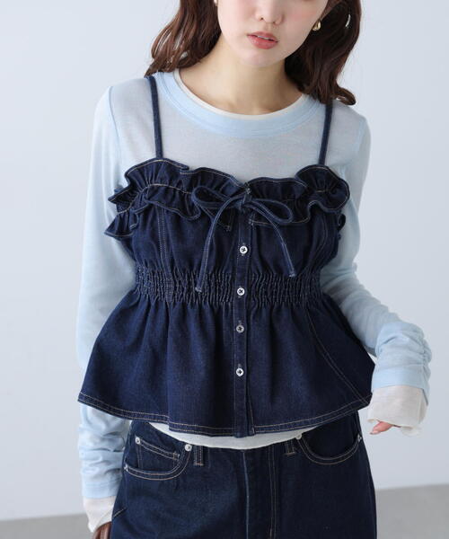 FREE'S MART（フリーズマート）の「◆フリルデニムビスチェ（シャツ/ブラウス・レディース・ブルー系その他/グレー系その他2/ワンウォッシュ・FREE）」の12枚目の写真