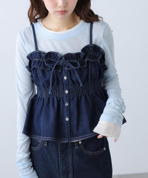 FREE'S MART（フリーズマート）の「◆フリルデニムビスチェ（シャツ/ブラウス・レディース・ブルー系その他/グレー系その他2/ワンウォッシュ・FREE）」の13枚目の写真