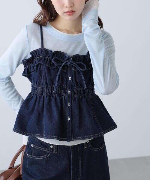 FREE'S MART（フリーズマート）の「◆フリルデニムビスチェ（シャツ/ブラウス・レディース・ブルー系その他/グレー系その他2/ワンウォッシュ・FREE）」の14枚目の写真