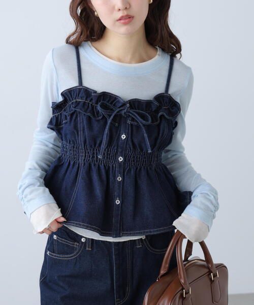 FREE'S MART（フリーズマート）の「◆フリルデニムビスチェ（シャツ/ブラウス・レディース・ブルー系その他/グレー系その他2/ワンウォッシュ・FREE）」の15枚目の写真