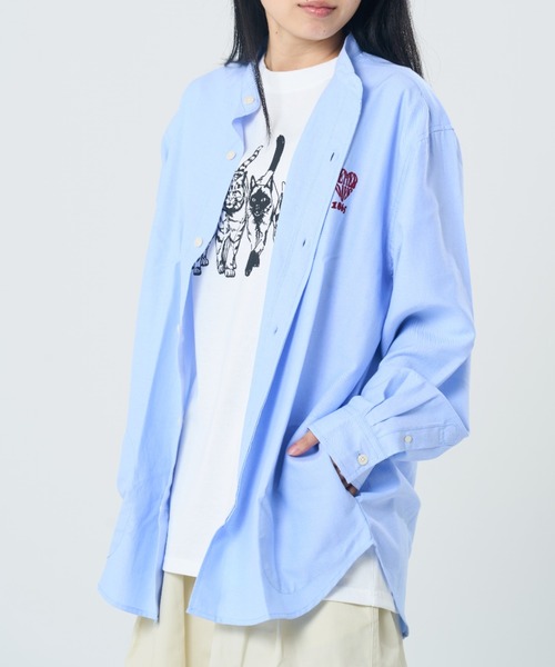 CORISCO(コリスコ)の「オックス バンドカラーシャツ(M1)(シャツ/ブラウス・メンズ・ストライプ/ブルー/ホワイト・X-LARGE/MEDIUM/LARGE)」の3枚目の写真