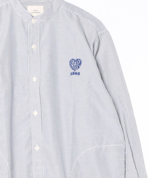 CORISCO(コリスコ)の「オックス バンドカラーシャツ(M1)(シャツ/ブラウス・メンズ・ストライプ/ブルー/ホワイト・X-LARGE/MEDIUM/LARGE)」の9枚目の写真