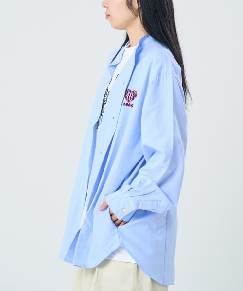 CORISCO(コリスコ)の「オックス バンドカラーシャツ(M1)(シャツ/ブラウス・メンズ・ストライプ/ブルー/ホワイト・X-LARGE/MEDIUM/LARGE)」の13枚目の写真