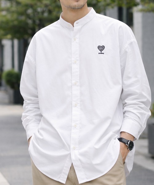 CORISCO(コリスコ)の「オックス バンドカラーシャツ(M1)(シャツ/ブラウス・メンズ・ストライプ/ブルー/ホワイト・X-LARGE/MEDIUM/LARGE)」の12枚目の写真