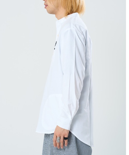 CORISCO(コリスコ)の「オックス バンドカラーシャツ(M1)(シャツ/ブラウス・メンズ・ストライプ/ブルー/ホワイト・X-LARGE/MEDIUM/LARGE)」の10枚目の写真