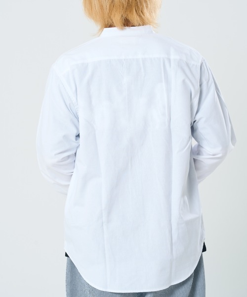 CORISCO(コリスコ)の「オックス バンドカラーシャツ(M1)(シャツ/ブラウス・メンズ・ストライプ/ブルー/ホワイト・X-LARGE/MEDIUM/LARGE)」の11枚目の写真