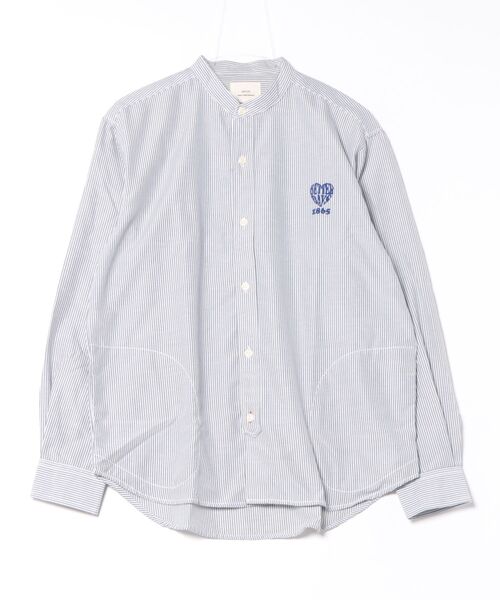 CORISCO(コリスコ)の「オックス バンドカラーシャツ(M1)(シャツ/ブラウス・メンズ・ストライプ/ブルー/ホワイト・X-LARGE/MEDIUM/LARGE)」の18枚目の写真