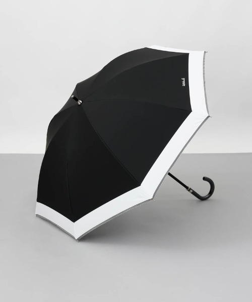 agnes b.（アニエスベー）の「【 agnes b.（アニエスベー）】バイカラー晴雨兼用傘(1段スライドショート)（長傘・レディース・ブラック/ネイビー/ベージュ/シルバーグレー・FREE）」の2枚目の写真