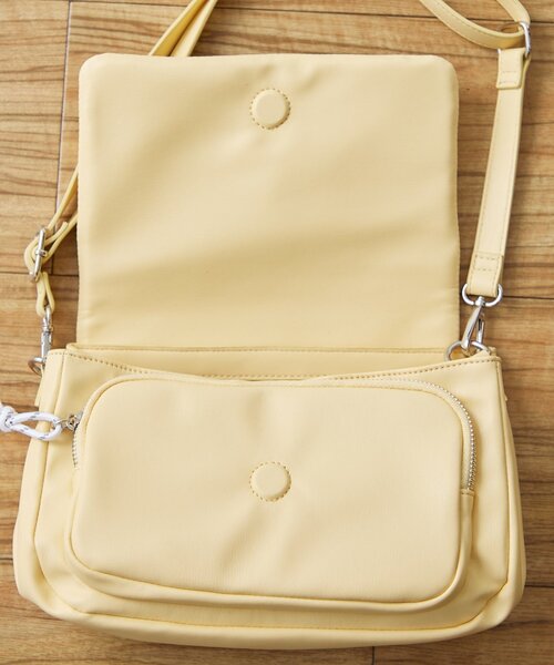 CIAOPANIC TYPY（チャオパニックティピー）の「：【550mlペットボトル収納可能】フラップデザインBAG（ショルダーバッグ・レディース・アイボリー/ブラック/ブラウン/イエロー・ONE SIZE）」の8枚目の写真