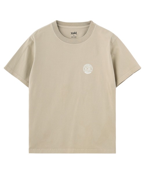 X-girl(エックスガール)の「FADED CIRCLE LOGO S/S TEE(Tシャツ/カットソー・レディース・ブルー/ブラック/ベージュ・S/M/L)」の8枚目の写真