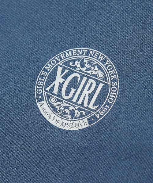 X-girl(エックスガール)の「FADED CIRCLE LOGO S/S TEE(Tシャツ/カットソー・レディース・ブルー/ブラック/ベージュ・S/M/L)」の11枚目の写真