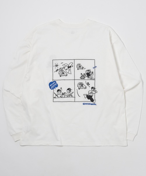 kaoyorinakami(カオヨリナカミ)の「4 comic long tee / 4コマロンT(Tシャツ/カットソー・メンズ・ホワイト/ブラック・SMALL/MEDIUM/LARGE/X-LARGE)」の1枚目の写真