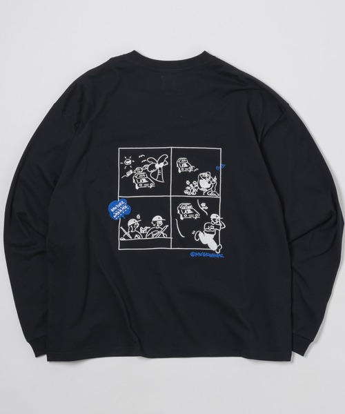 kaoyorinakami(カオヨリナカミ)の「4 comic long tee / 4コマロンT(Tシャツ/カットソー・メンズ・ホワイト/ブラック・SMALL/MEDIUM/LARGE/X-LARGE)」の2枚目の写真