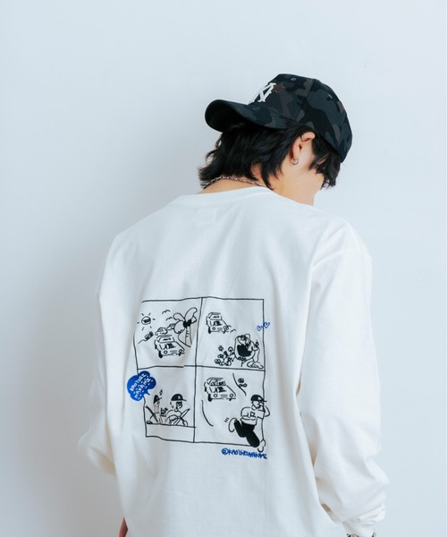 kaoyorinakami(カオヨリナカミ)の「4 comic long tee / 4コマロンT(Tシャツ/カットソー・メンズ・ホワイト/ブラック・SMALL/MEDIUM/LARGE/X-LARGE)」の20枚目の写真