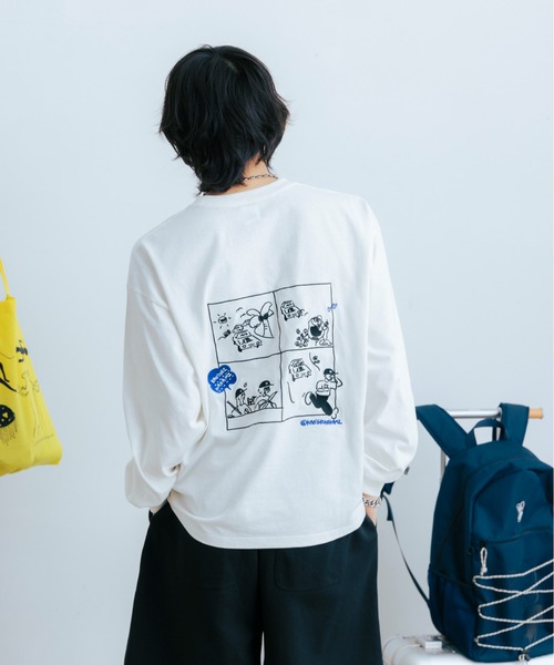 kaoyorinakami(カオヨリナカミ)の「4 comic long tee / 4コマロンT(Tシャツ/カットソー・メンズ・ホワイト/ブラック・SMALL/MEDIUM/LARGE/X-LARGE)」の6枚目の写真