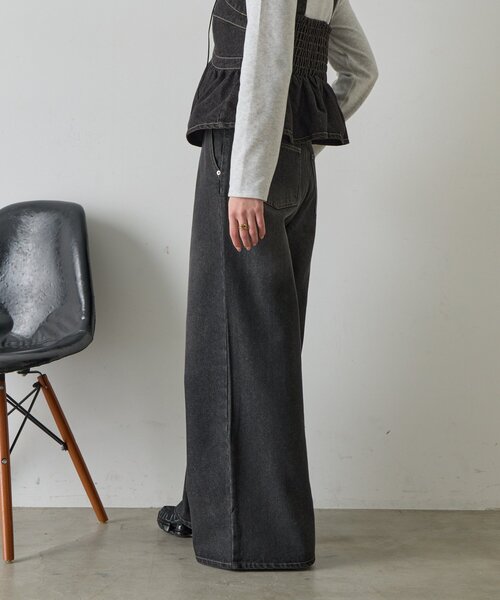 goocy(グーシー)の「【セットアップ対応】デニムタックワイドパンツ(デニムパンツ・レディース・ブラック/ブルー系その他・MEDIUM/SMALL)」の19枚目の写真