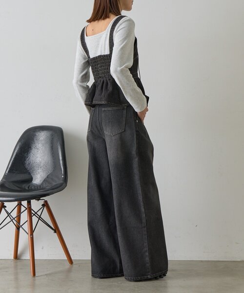 goocy(グーシー)の「【セットアップ対応】デニムタックワイドパンツ(デニムパンツ・レディース・ブラック/ブルー系その他・MEDIUM/SMALL)」の16枚目の写真