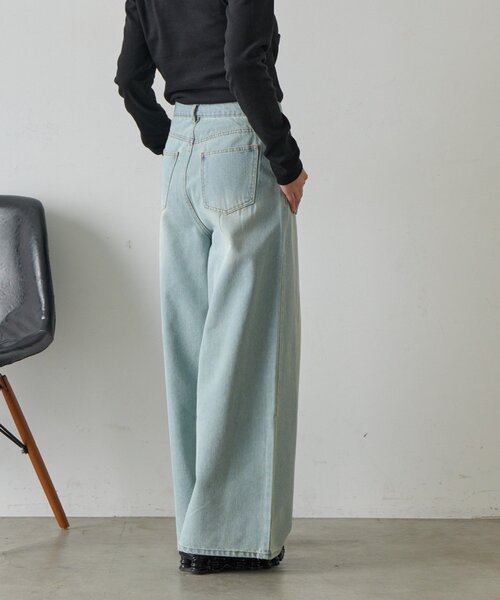 goocy(グーシー)の「【セットアップ対応】デニムタックワイドパンツ(デニムパンツ・レディース・ブラック/ブルー系その他・MEDIUM/SMALL)」の14枚目の写真