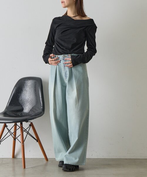 goocy(グーシー)の「【セットアップ対応】デニムタックワイドパンツ(デニムパンツ・レディース・ブラック/ブルー系その他・MEDIUM/SMALL)」の11枚目の写真