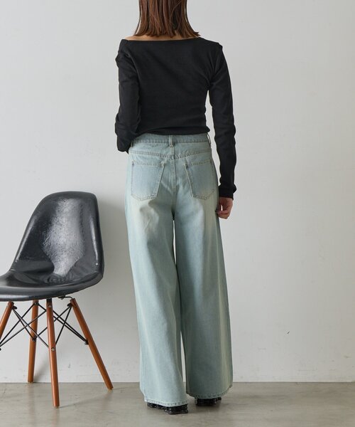 goocy(グーシー)の「【セットアップ対応】デニムタックワイドパンツ(デニムパンツ・レディース・ブラック/ブルー系その他・MEDIUM/SMALL)」の10枚目の写真