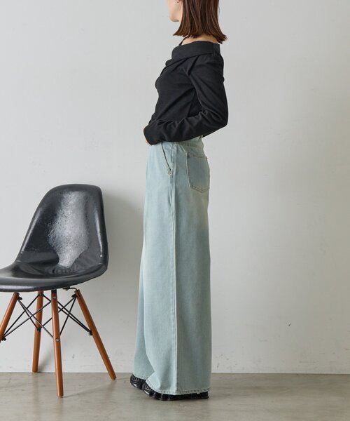goocy(グーシー)の「【セットアップ対応】デニムタックワイドパンツ(デニムパンツ・レディース・ブラック/ブルー系その他・MEDIUM/SMALL)」の9枚目の写真