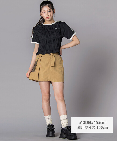 ZIDDY（ジディ）の「サテンベルトつきスポMIXスカパン(130~160cm)（その他パンツ・キッズ・ブラック/ベージュ・130cm/FREE/150cm/140cm）」の5枚目の写真