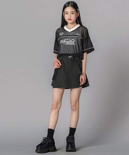 ZIDDY（ジディ）の「サテンベルトつきスポMIXスカパン(130~160cm)（その他パンツ・キッズ・ブラック/ベージュ・130cm/FREE/150cm/140cm）」の8枚目の写真