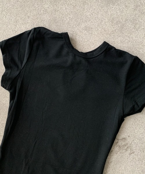 lilful(リルフル)の「【26年春夏新作】バッグリボンデザイン 半袖ピチT(Tシャツ/カットソー・レディース・ブラック/グレー・S/M)」の16枚目の写真