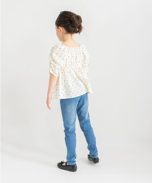 BRANSHES（ブランシェス）の「【プチレディ/おそろい】シャーリングリボンチュニック（シャツ/ブラウス・キッズ・ピンク/アイボリー・150/110/100/140/120/130）」の8枚目の写真