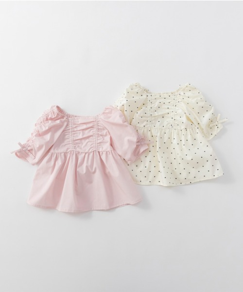 BRANSHES（ブランシェス）の「【プチレディ/おそろい】シャーリングリボンチュニック（シャツ/ブラウス・キッズ・ピンク/アイボリー・150/110/100/140/120/130）」の20枚目の写真