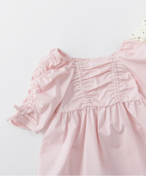 BRANSHES（ブランシェス）の「【プチレディ/おそろい】シャーリングリボンチュニック（シャツ/ブラウス・キッズ・ピンク/アイボリー・150/110/100/140/120/130）」の21枚目の写真