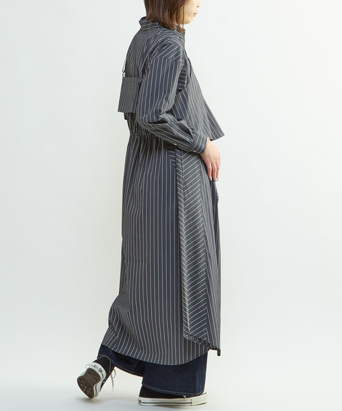 CONVERSE TOKYO(コンバーストウキョウ)の「BUSTIER SET FLARE SHIRT DRESS(シャツワンピース・レディース・ブルー系その他/ブルー/グレー系その他・FREE)」の5枚目の写真
