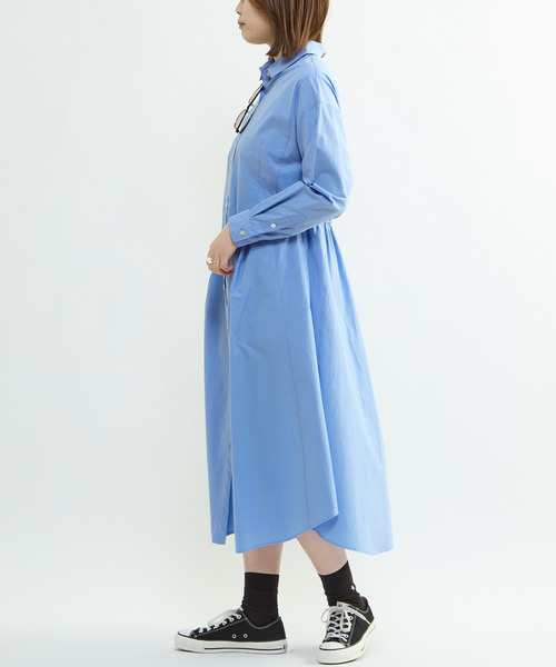 CONVERSE TOKYO(コンバーストウキョウ)の「BUSTIER SET FLARE SHIRT DRESS(シャツワンピース・レディース・ブルー系その他/ブルー/グレー系その他・FREE)」の18枚目の写真
