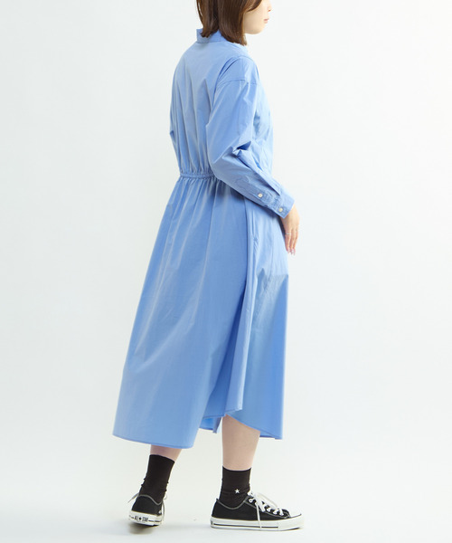 CONVERSE TOKYO(コンバーストウキョウ)の「BUSTIER SET FLARE SHIRT DRESS(シャツワンピース・レディース・ブルー系その他/ブルー/グレー系その他・FREE)」の19枚目の写真
