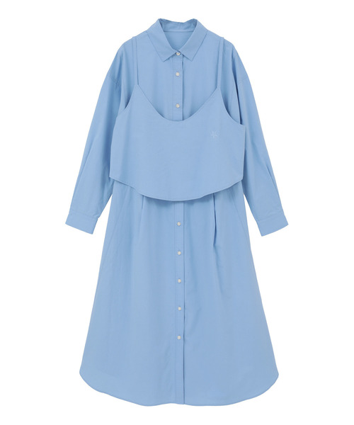 CONVERSE TOKYO(コンバーストウキョウ)の「BUSTIER SET FLARE SHIRT DRESS(シャツワンピース・レディース・ブルー系その他/ブルー/グレー系その他・FREE)」の20枚目の写真