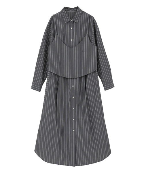 CONVERSE TOKYO(コンバーストウキョウ)の「BUSTIER SET FLARE SHIRT DRESS(シャツワンピース・レディース・ブルー系その他/ブルー/グレー系その他・FREE)」の21枚目の写真