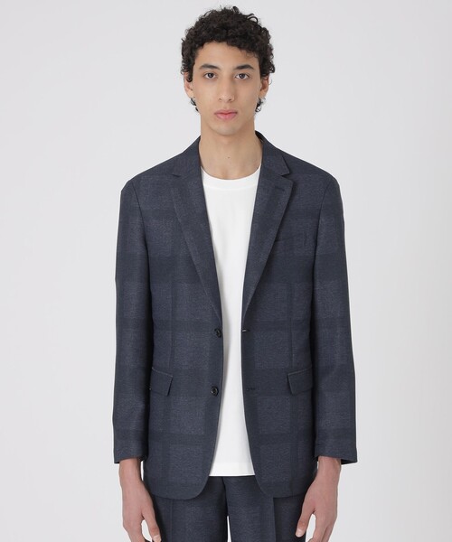 BLACK LABEL CRESTBRIDGE（ブラックレーベル・クレストブリッジ）の「シャドーチェックカラミジャケット（テーラードジャケット・メンズ・ライトグレー/チャコールグレー/ネイビー・M/S/L/XL/XXL）」の3枚目の写真