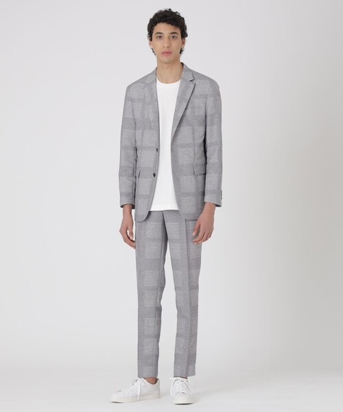 BLACK LABEL CRESTBRIDGE（ブラックレーベル・クレストブリッジ）の「シャドーチェックカラミジャケット（テーラードジャケット・メンズ・ライトグレー/チャコールグレー/ネイビー・M/S/L/XL/XXL）」の4枚目の写真