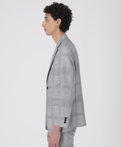 BLACK LABEL CRESTBRIDGE（ブラックレーベル・クレストブリッジ）の「シャドーチェックカラミジャケット（テーラードジャケット・メンズ・ライトグレー/チャコールグレー/ネイビー・M/S/L/XL/XXL）」の6枚目の写真