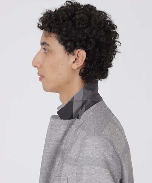 BLACK LABEL CRESTBRIDGE（ブラックレーベル・クレストブリッジ）の「シャドーチェックカラミジャケット（テーラードジャケット・メンズ・ライトグレー/チャコールグレー/ネイビー・M/S/L/XL/XXL）」の8枚目の写真