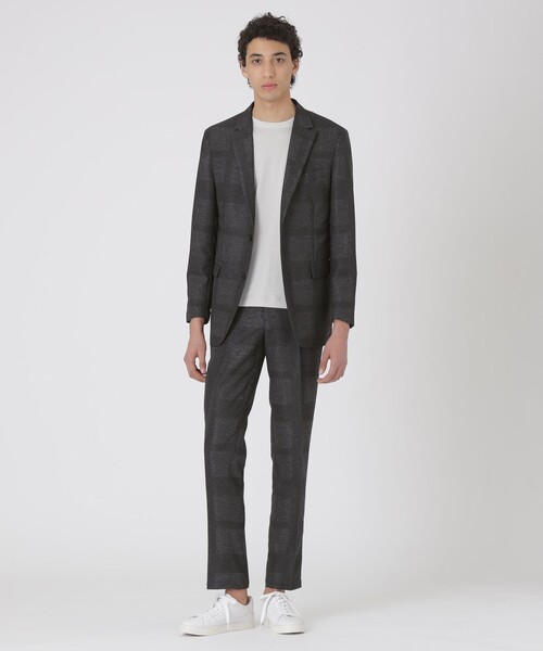 BLACK LABEL CRESTBRIDGE（ブラックレーベル・クレストブリッジ）の「シャドーチェックカラミジャケット（テーラードジャケット・メンズ・ライトグレー/チャコールグレー/ネイビー・M/S/L/XL/XXL）」の13枚目の写真