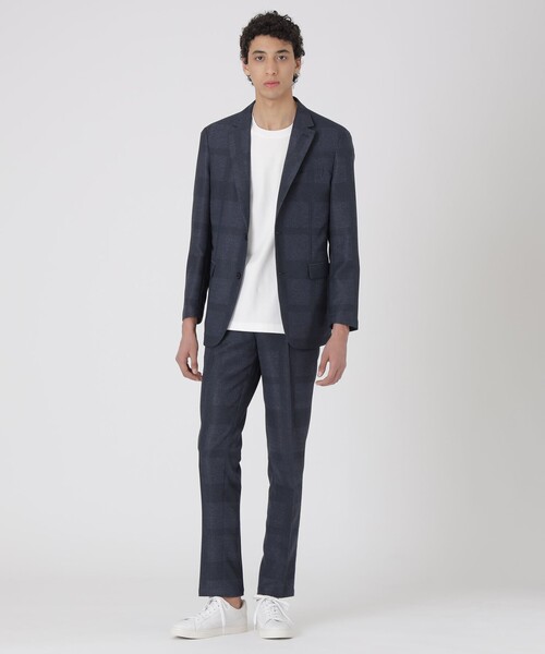 BLACK LABEL CRESTBRIDGE（ブラックレーベル・クレストブリッジ）の「シャドーチェックカラミジャケット（テーラードジャケット・メンズ・ライトグレー/チャコールグレー/ネイビー・M/S/L/XL/XXL）」の22枚目の写真
