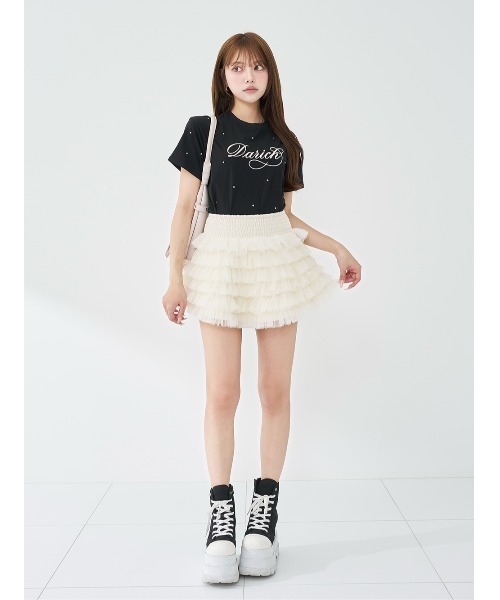 Darich(ダーリッチ)の「DarichエンブロイダリービジューTシャツ(Tシャツ/カットソー・レディース・ブラック/ピンク/ホワイト・FREE)」の10枚目の写真