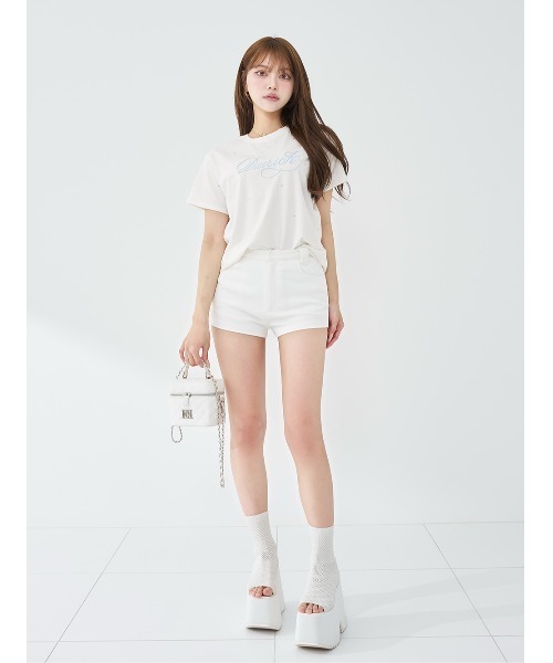 Darich(ダーリッチ)の「DarichエンブロイダリービジューTシャツ(Tシャツ/カットソー・レディース・ブラック/ピンク/ホワイト・FREE)」の6枚目の写真